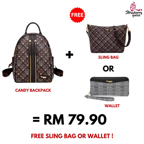 CANDY BACKPACK - BATIK BQ, DARK BROWN